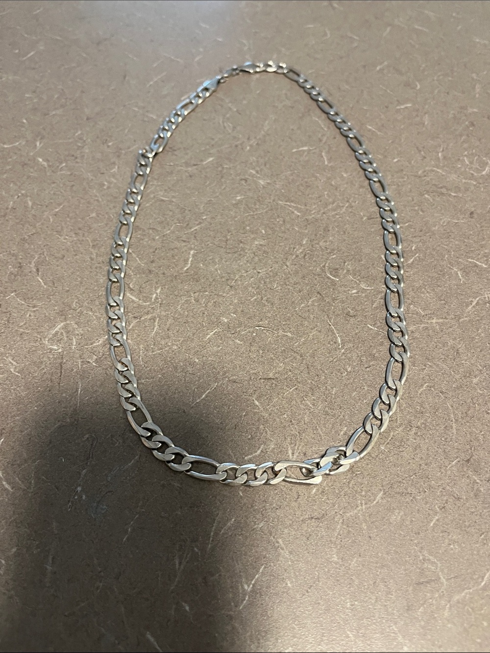 24” 925 Marked Classic Silver Figaro Chain Necklace -Men’s